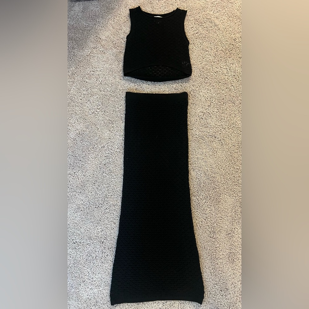 Olive & Oak Black Knit Two-piece Set